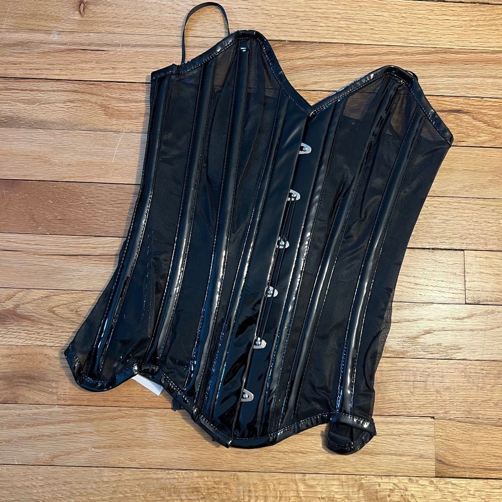 Daisy Corsets vinyl and mesh overbust corset